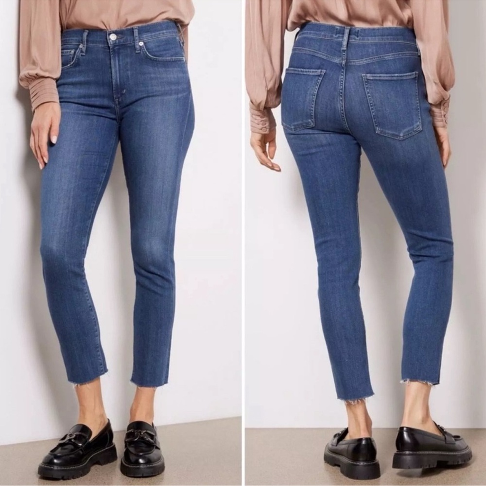 Agolde Sophie‎ High Rise Crop Skinny Jean Raw Hem 28
